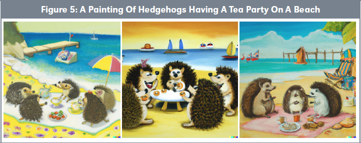 Figure 5: A Painting Of Hedgehogs Having A Tea Party On A Beach