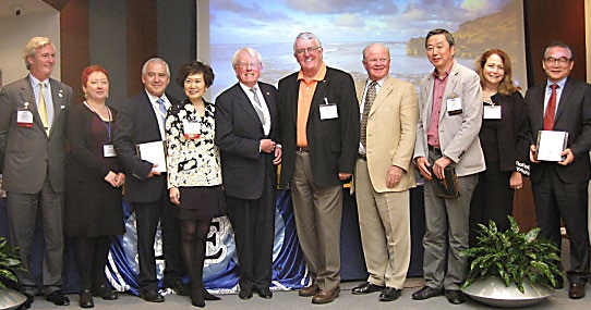 Award winners and LESI leaders at the Annual Conference in Moscow. From left: Arnaud Michel, President LESI; Dr. Hayley French, International Service Recognition and representing Barry Quest, Certificate of Merit in Memoriam; Dr. Jose Luis Solleiro Rebolledo, LES Mexico, Society of the Year; Yvonne Chua, Past-President of LESI; Dr. Heinz Goddar, Awards Committee Co-Chair; Ronald Grudziecki, Gold Medal; Ted Cross, Certificate of Merit; Ichiro Nakatomi, LES Japan and Pam Demain, LES (USA & Canada), sharing the Outstanding Society Activity Award; J.J. KimÃƒÂ¢Ã¢â€šÂ¬Ã¢â‚¬Å“LES Korea, Most Progressive Society Award. Gold Medalist Randall Rader is missing from the photo.